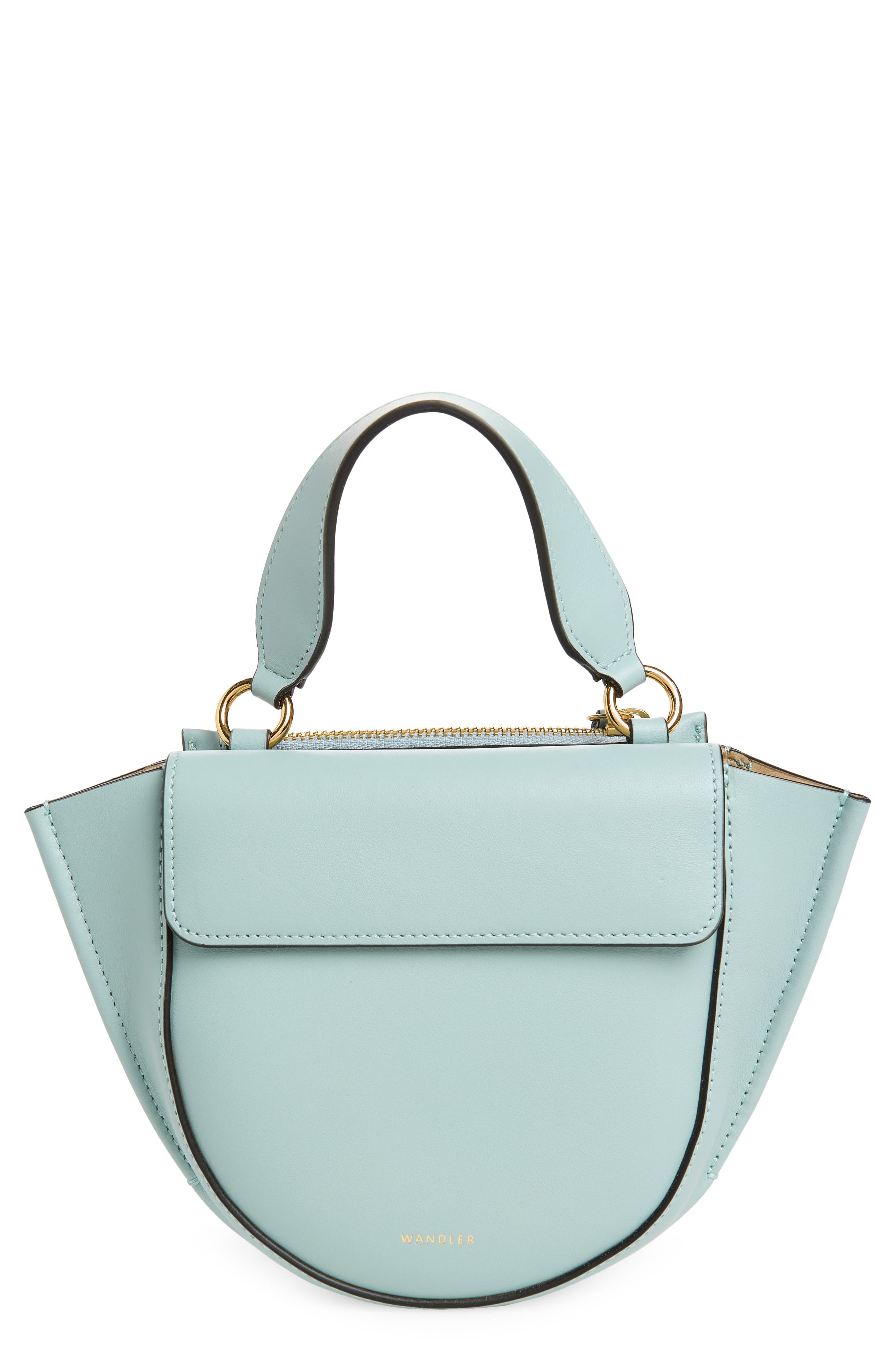 Wandler Small Hortensia Leather Handbag, Main, color, Ice