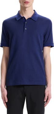 Theory Zelig Jacquard Stripe Cotton Polo