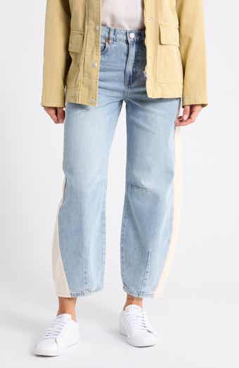 The Bowery Colorblock Barrel Leg Jeans