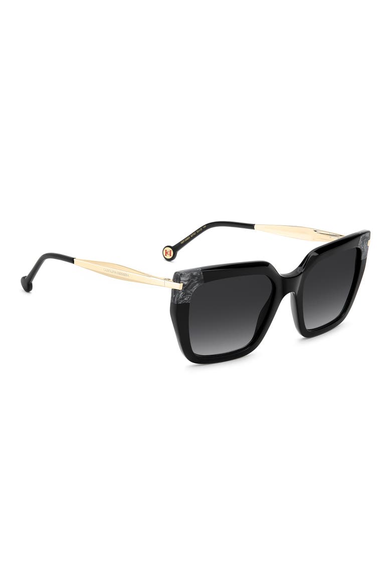 55mm Rectangular Sunglasses, Alternate, color, BLACK/ DARK GREY SF