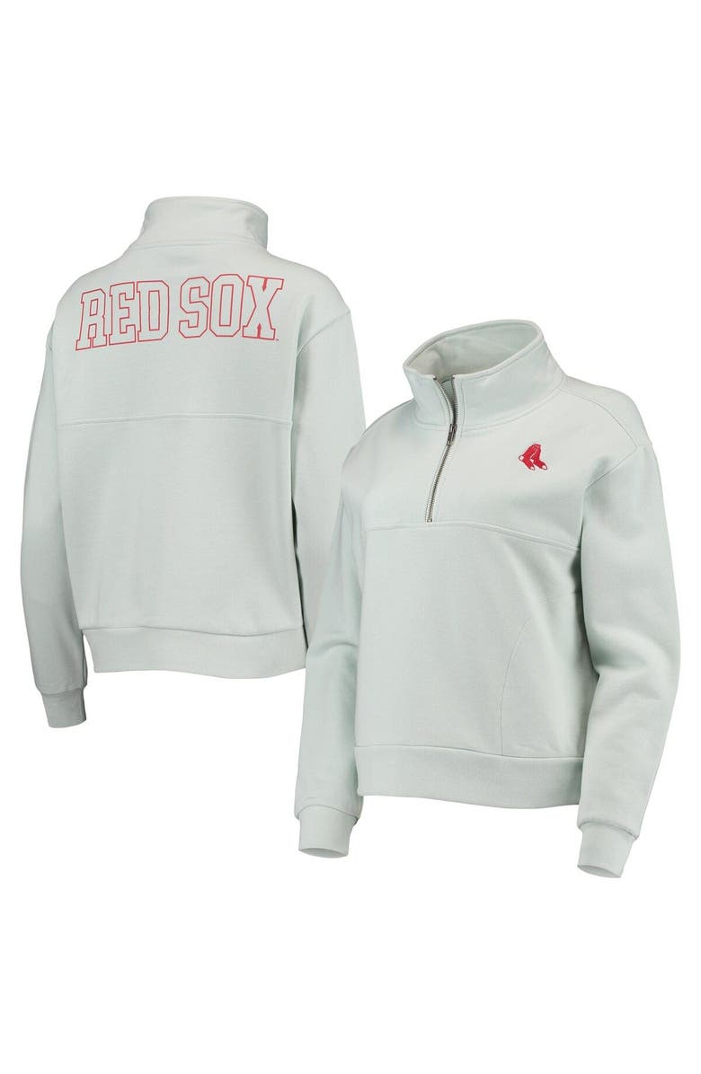 THE WILD COLLECTIVE Women's The Wild Collective Light Blue Boston Red Sox Two-Hit Quarter-Zip Pullover Top, Main, color, 