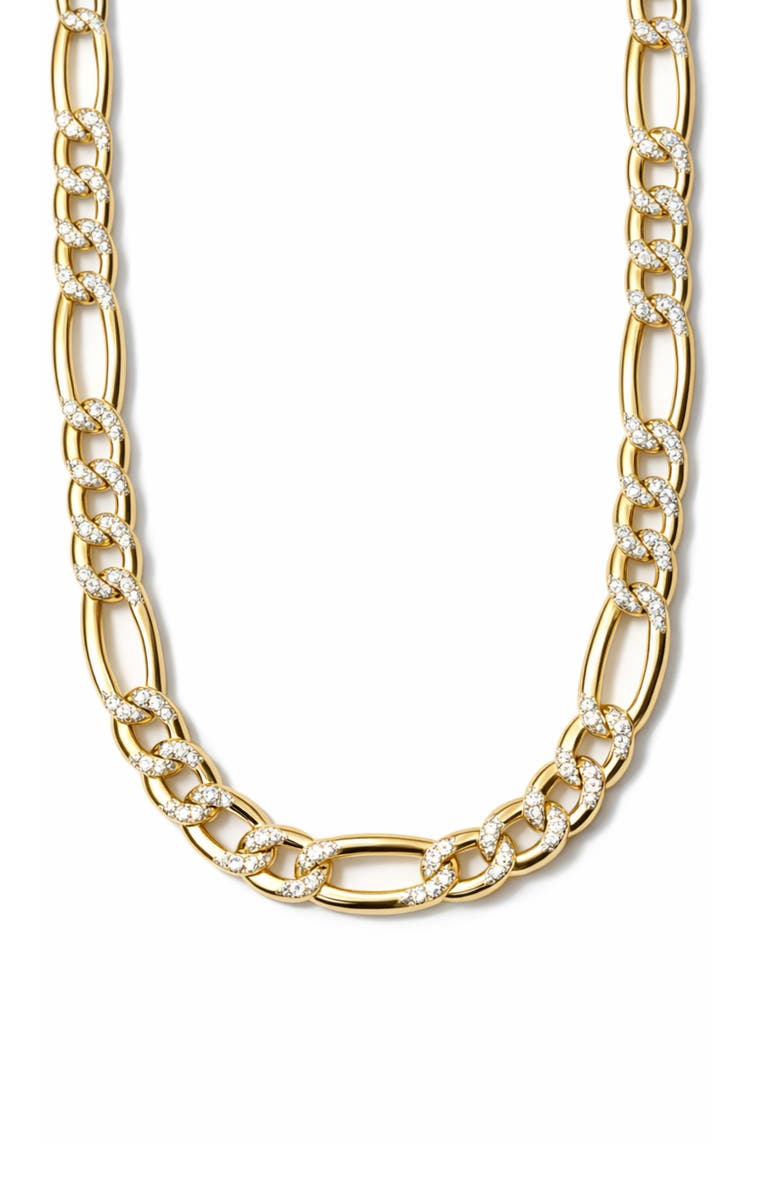 ARGENTO VIVO Pavé Figaro Chain Necklace, Main, color, Gold/ Silver