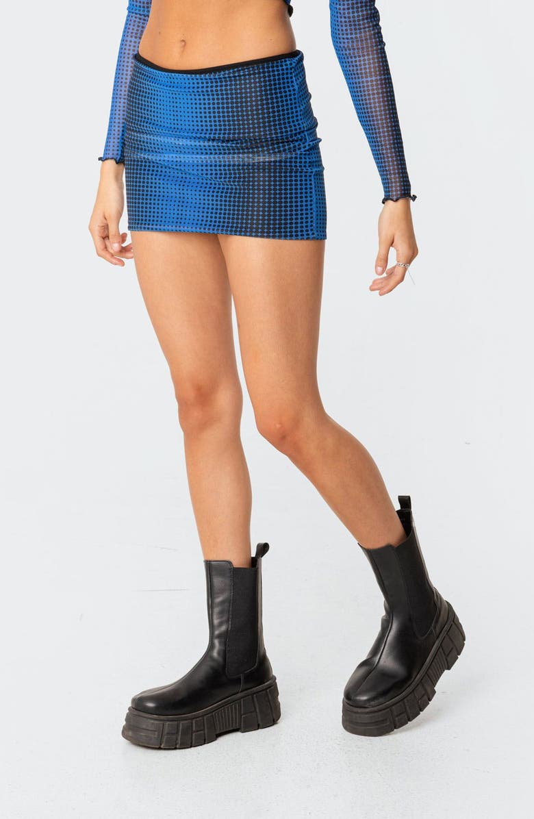 EDIKTED X-Ray Print Mesh Miniskirt, Alternate, color, 