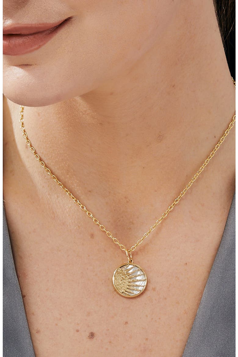 Rising Sun Charm, Alternate, color, Mother of Pearl