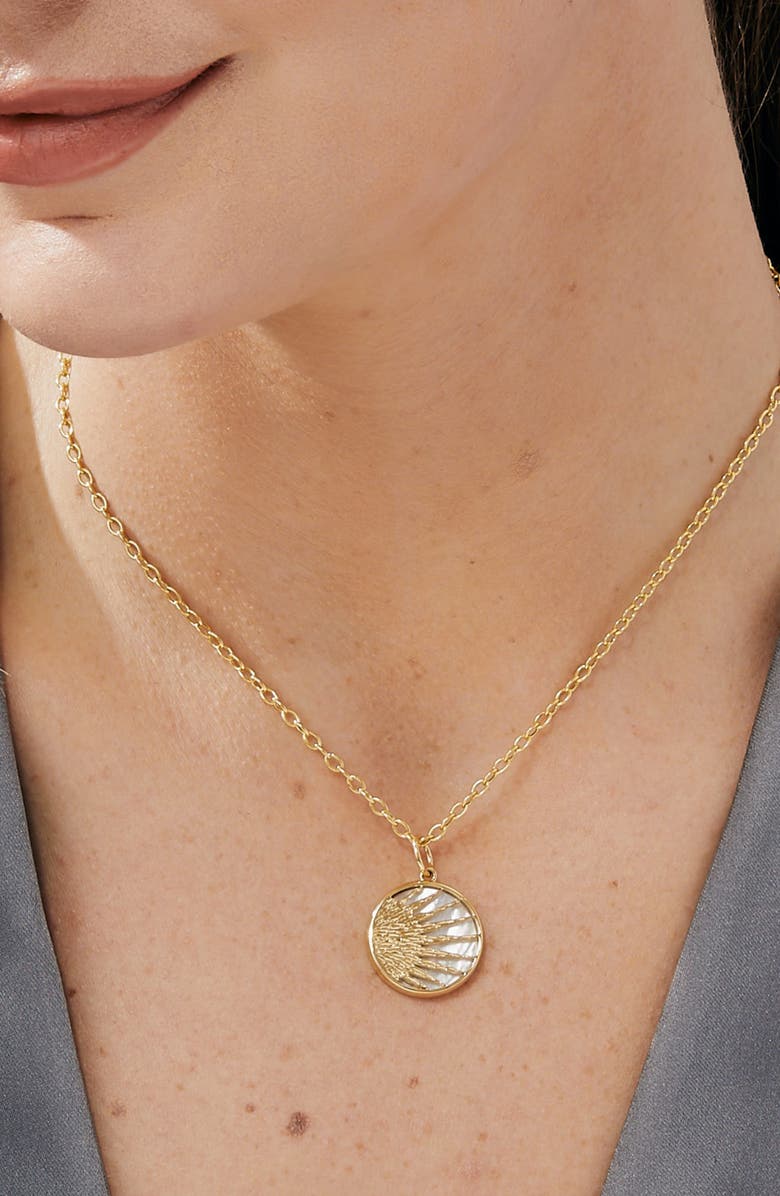 SYNA Rising Sun Charm, Alternate, color, Mother Of Pearl