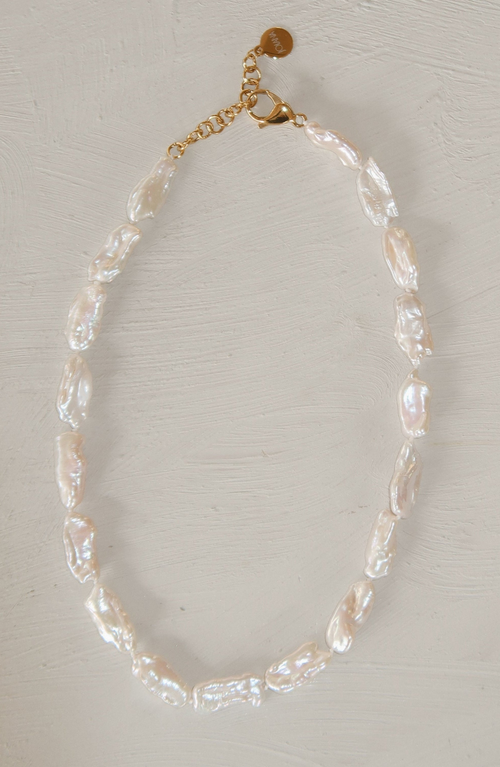 Joiana Jewelry Biwa Pearl Necklace In Metallic