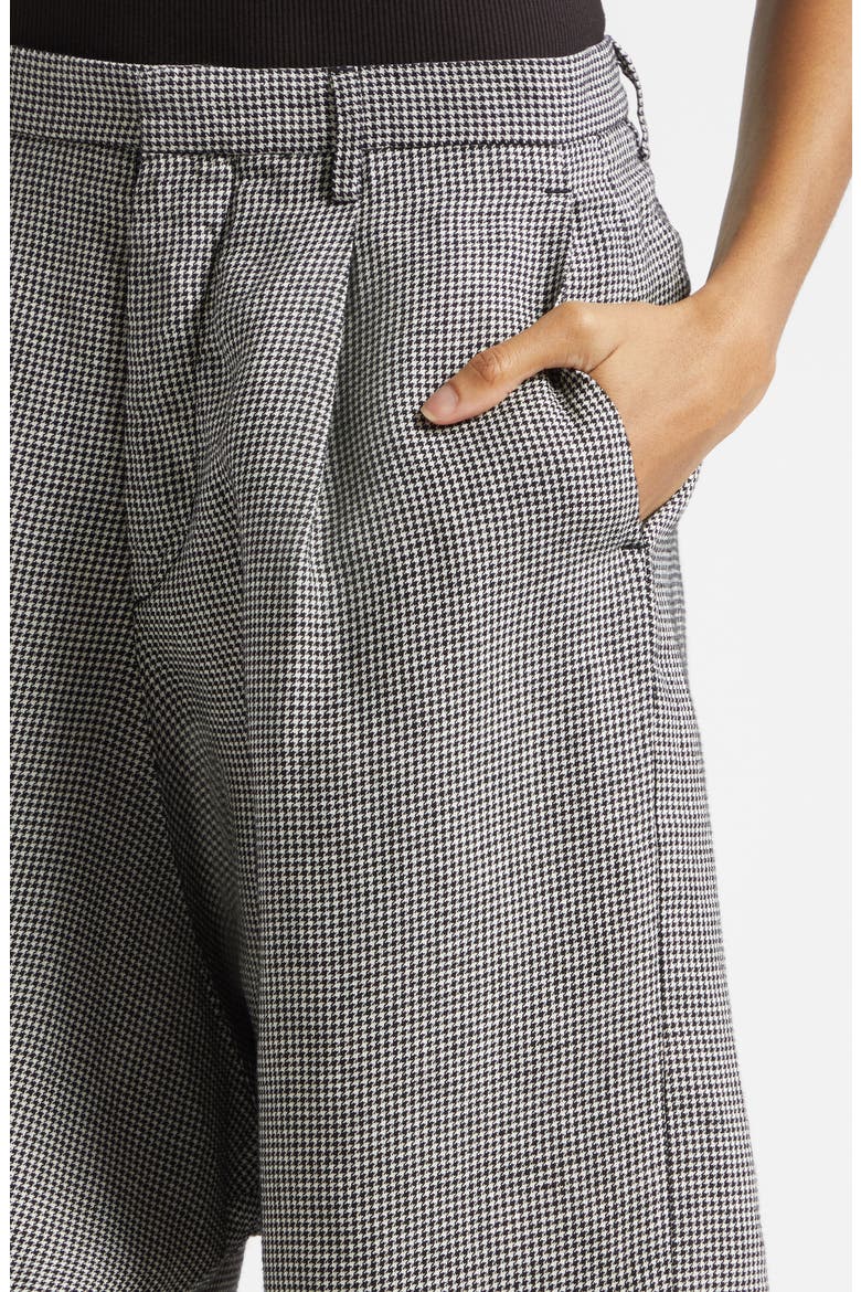 Jumbo Tailored Shorts, Alternate, color, BLACK AND WHITE HOUNDSTOOTH