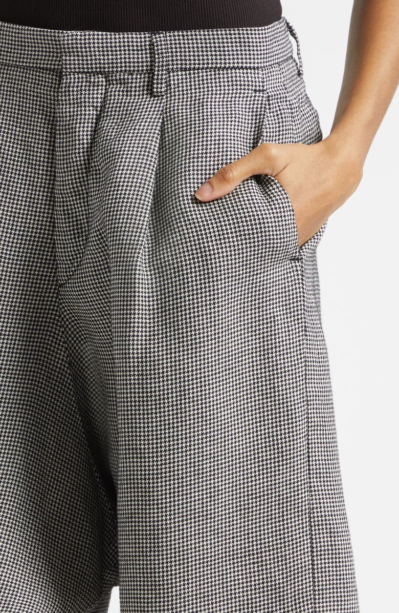 R13 Jumbo Tailored Shorts, Alternate, color, Black And White Houndstooth