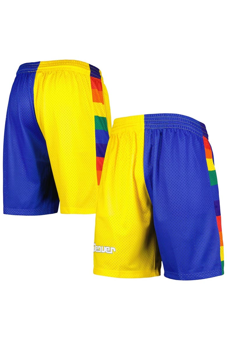 Men's Mitchell & Ness Royal/Gold Denver Nuggets Hardwood Classics 1991 Split Swingman Shorts, Main, color, Royal