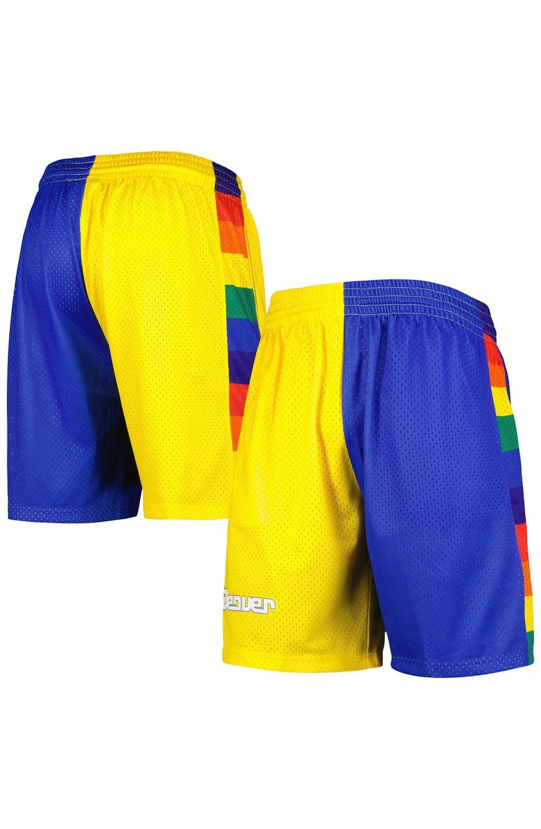 Mitchell & Ness Men's Mitchell & Ness Royal/Gold Denver Nuggets Hardwood Classics 1991 Split Swingman Shorts, Main, color, Royal
