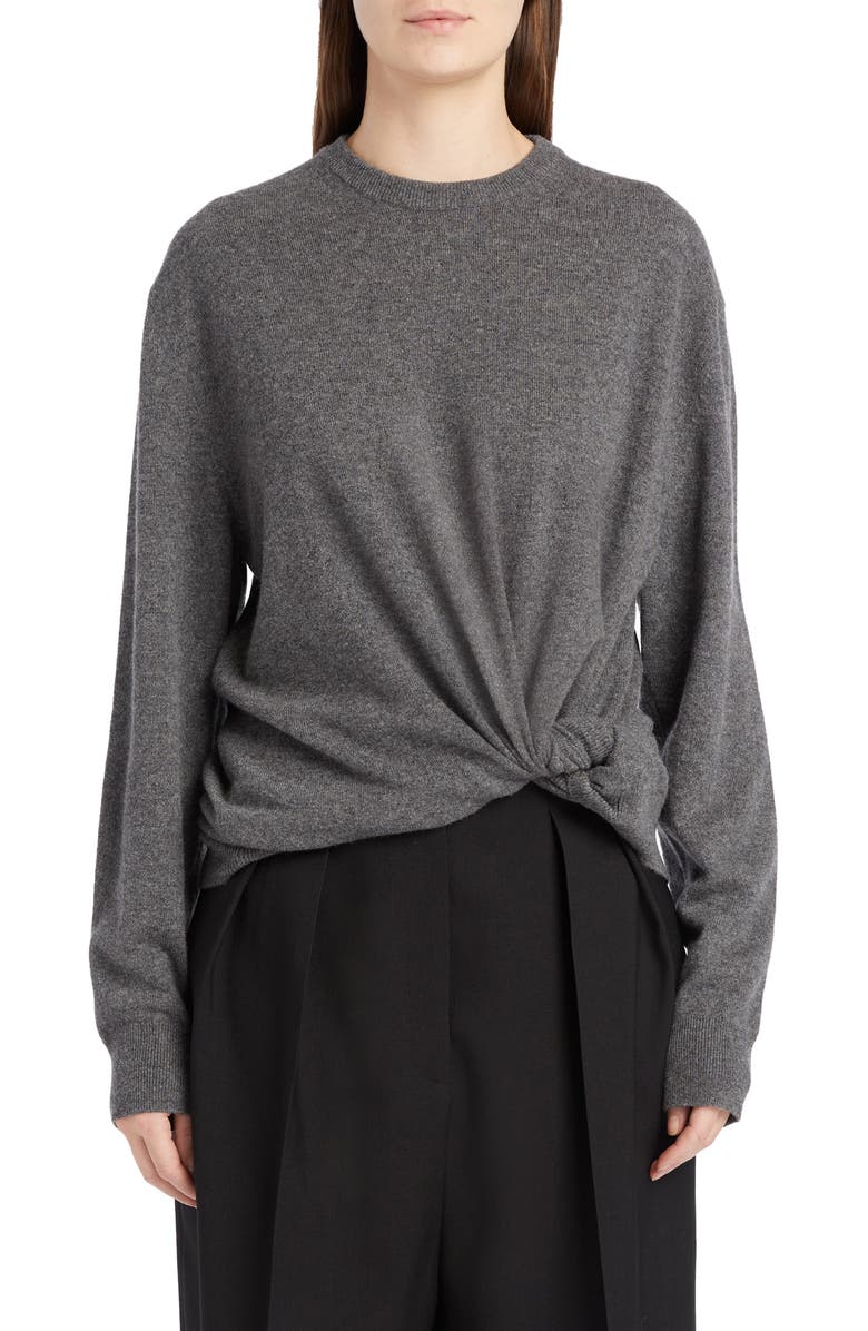 The Row Melino Front Twist Cashmere Sweater, Main, color, 