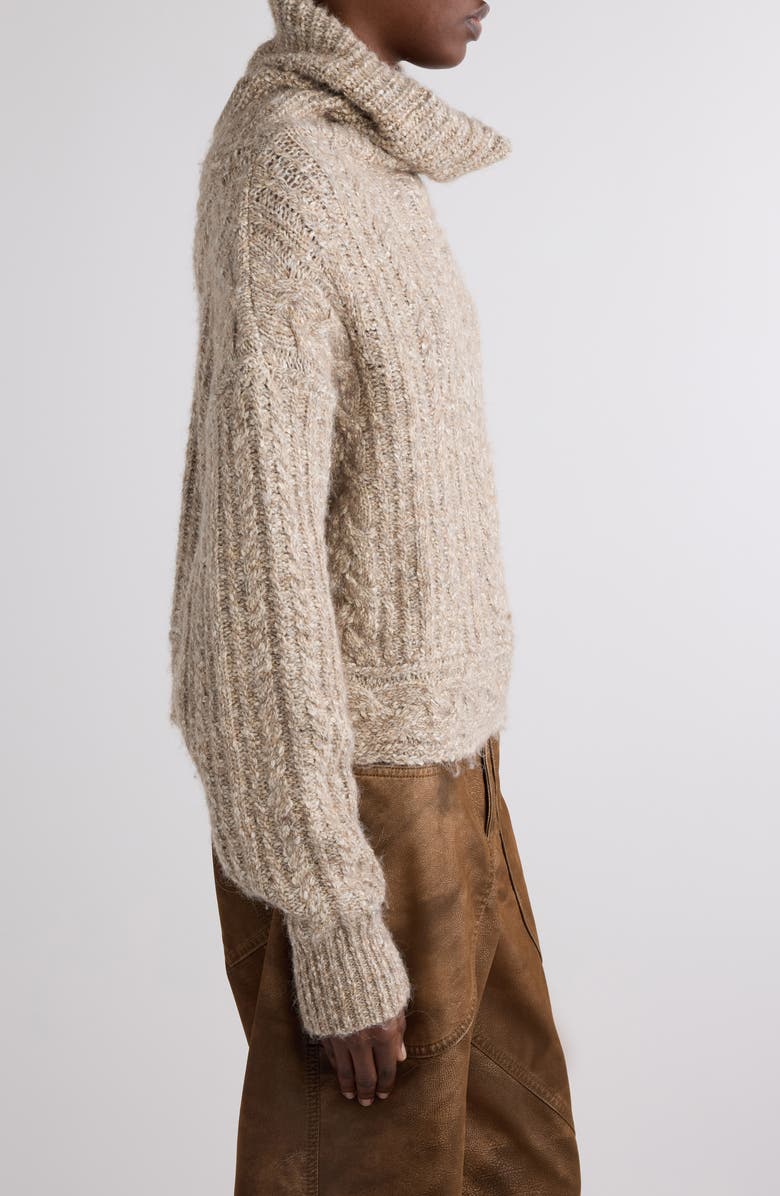 Isabel Marant Étoile Brenda Cotton Blend Cowl Neck Sweater, Alternate, color, Taupe