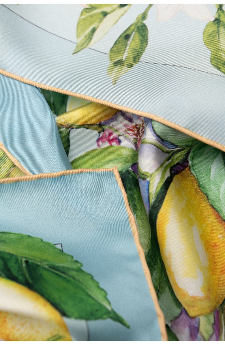 Elizabetta Limoni Fioriti - Silk Foulard for Women, Alternate, color, Sky Blue