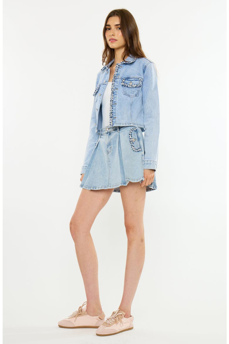 Valerien Mid Rise Mini Skirt, Alternate, color, Light Wash