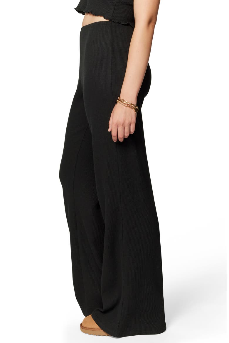Micro Thermal Wide Leg Pants, Alternate, color, BLACK