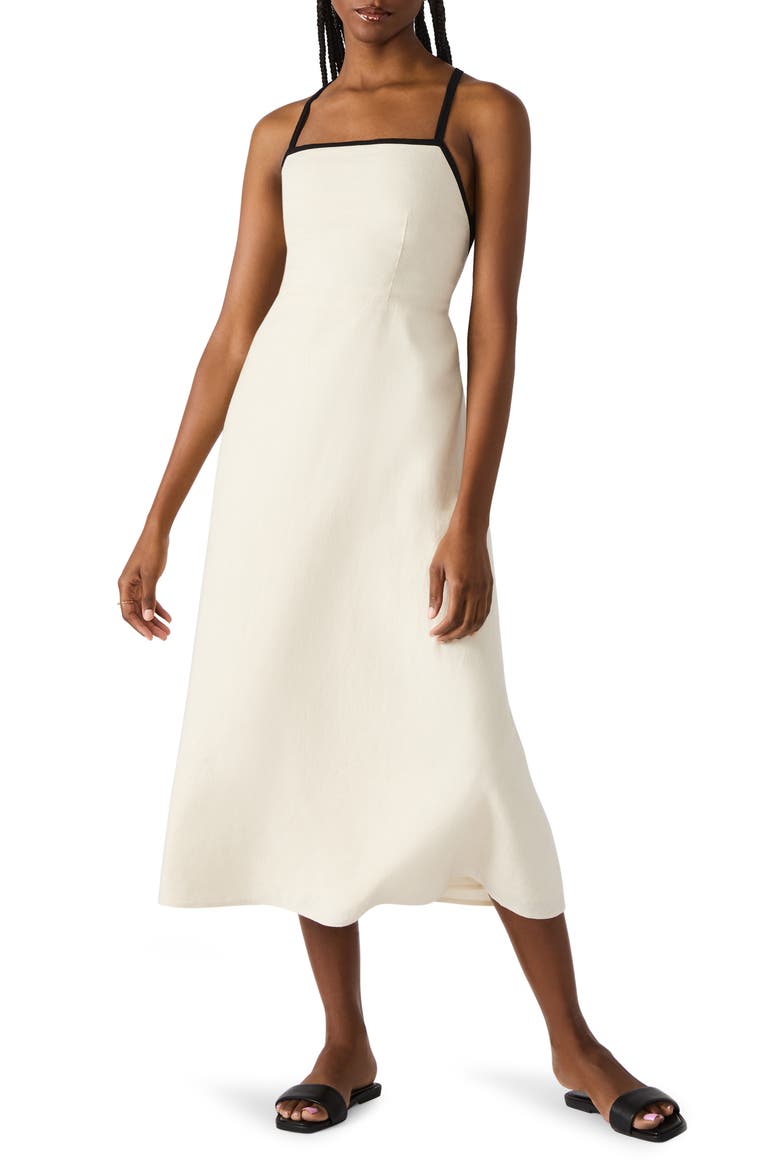 Riyan Linen Blend A-Line Sundress, Main, color, NATURAL