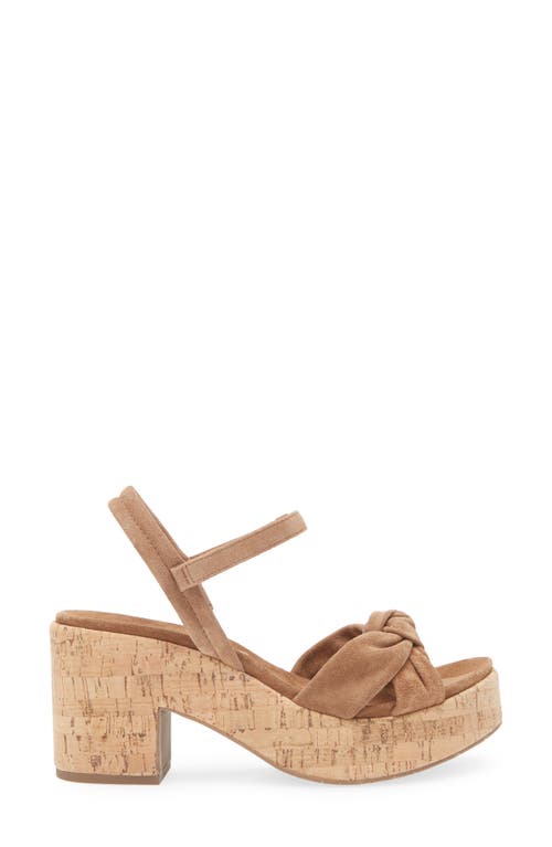 Pedro Garcia Dala Platform Sandal In Hazelnut Velour