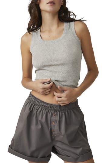 Shop Free People Scoop Neck Tank Top In Heather Grey