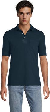 Lands' End Short Sleeve Cotton Supima Polo Shirt with Pocket