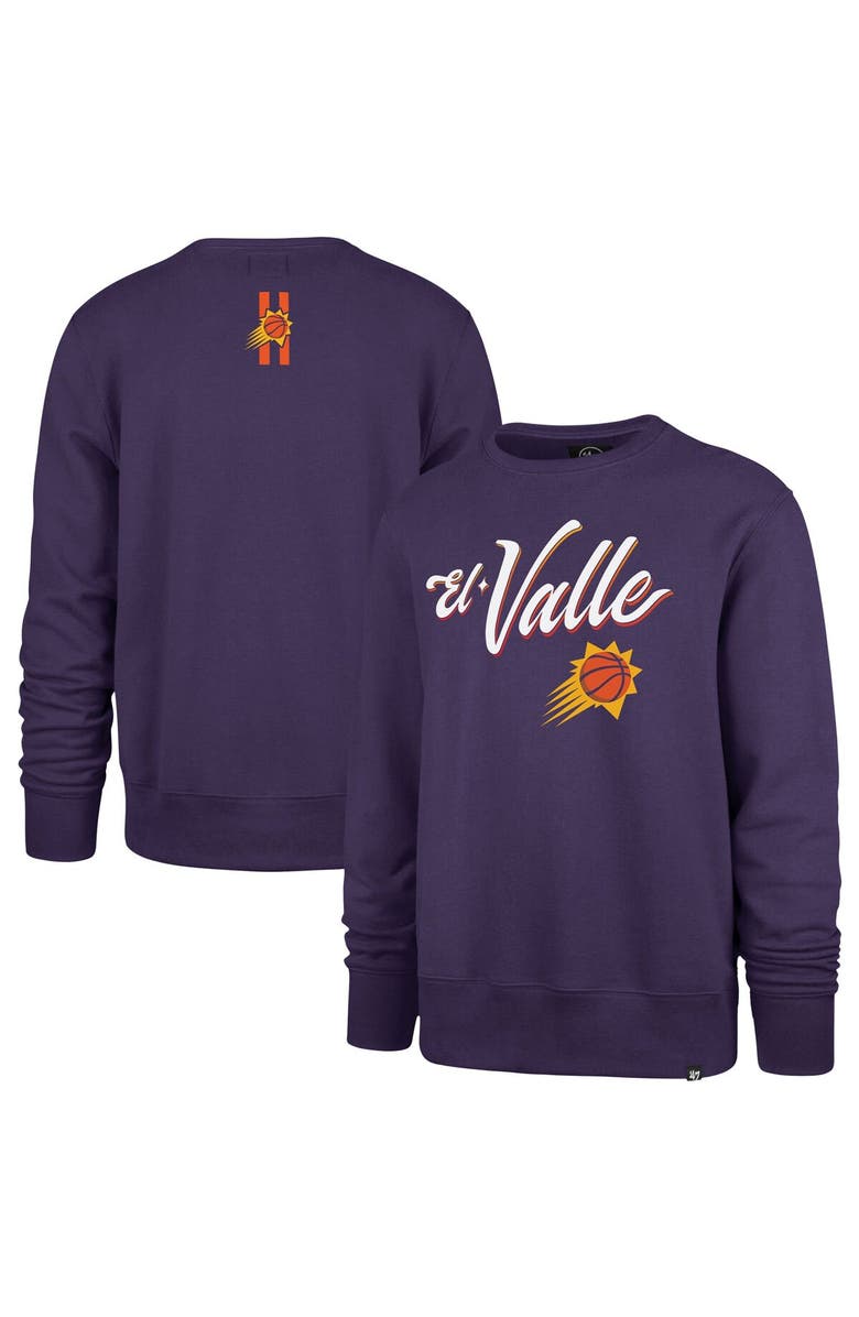 '47 Men's '47 Purple Phoenix Suns 2023/24 City Edition Postgame Headline Crew Pullover Sweatshirt, Alternate, color, 