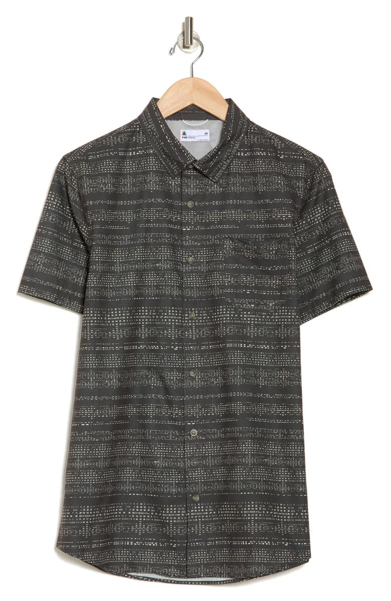 Union Print UB Tech Short Sleeve Stretch Aero Mesh Button-Up Shirt, Alternate, color, Flint