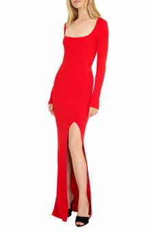 Good American Virgo Long Sleeve Rib Sweater Dress