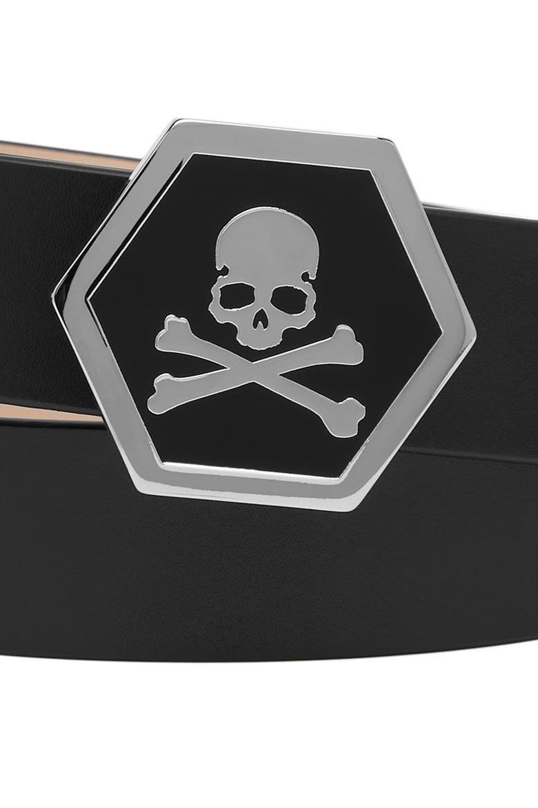 Belt Skull Premium Women, Alternate, color, black/nickel