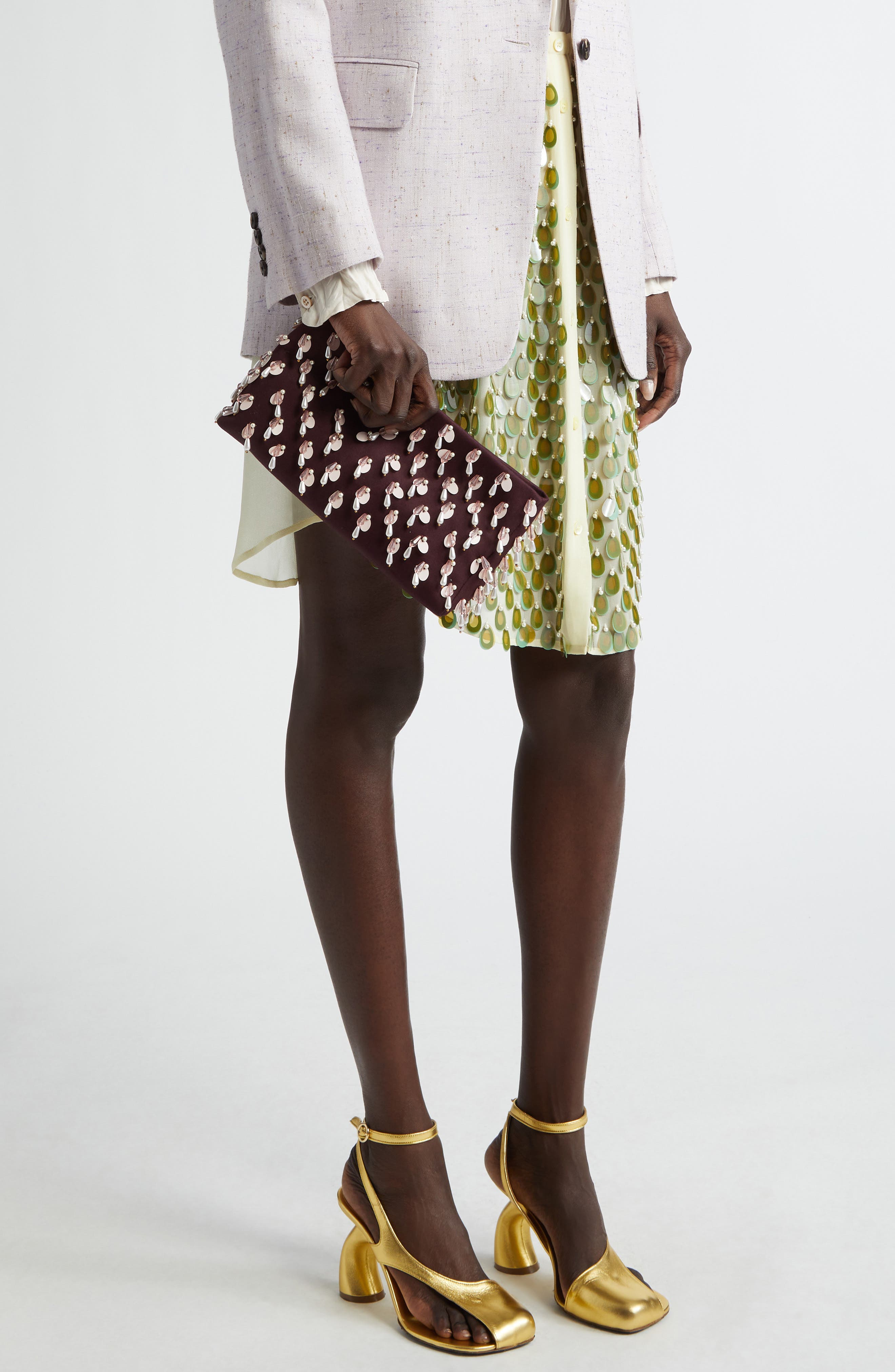 Dries Van Noten Bead & Sequin Clutch, Alternate, color, 