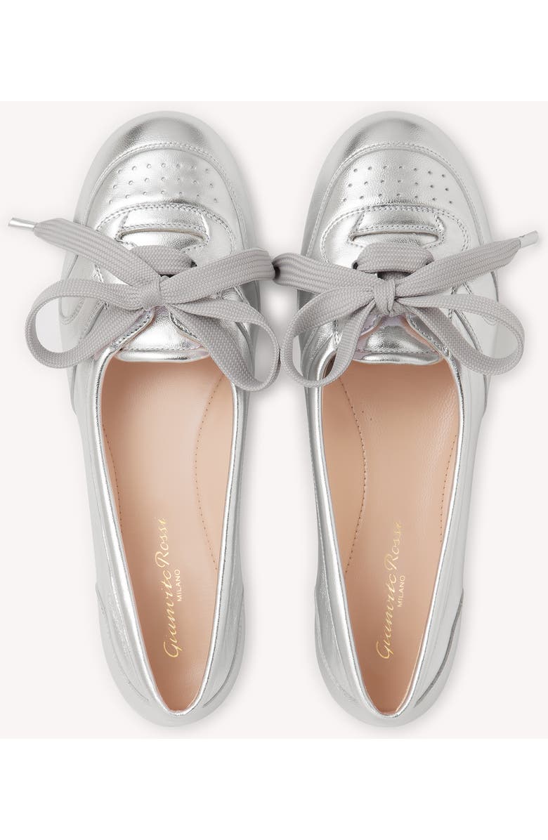 Gianvito Rossi Vault Ballerina, Alternate, color, Metallic Silver Nappa