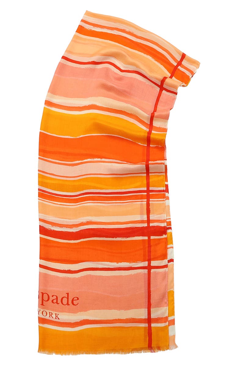 Kate Spade New York ocean stripe oblong scarf, Alternate, color, Pink Multi