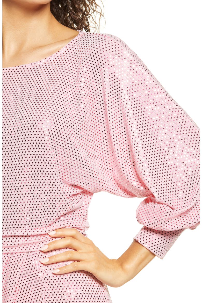 Metallic Dot Cocktail Minidress, Alternate, color, PINK