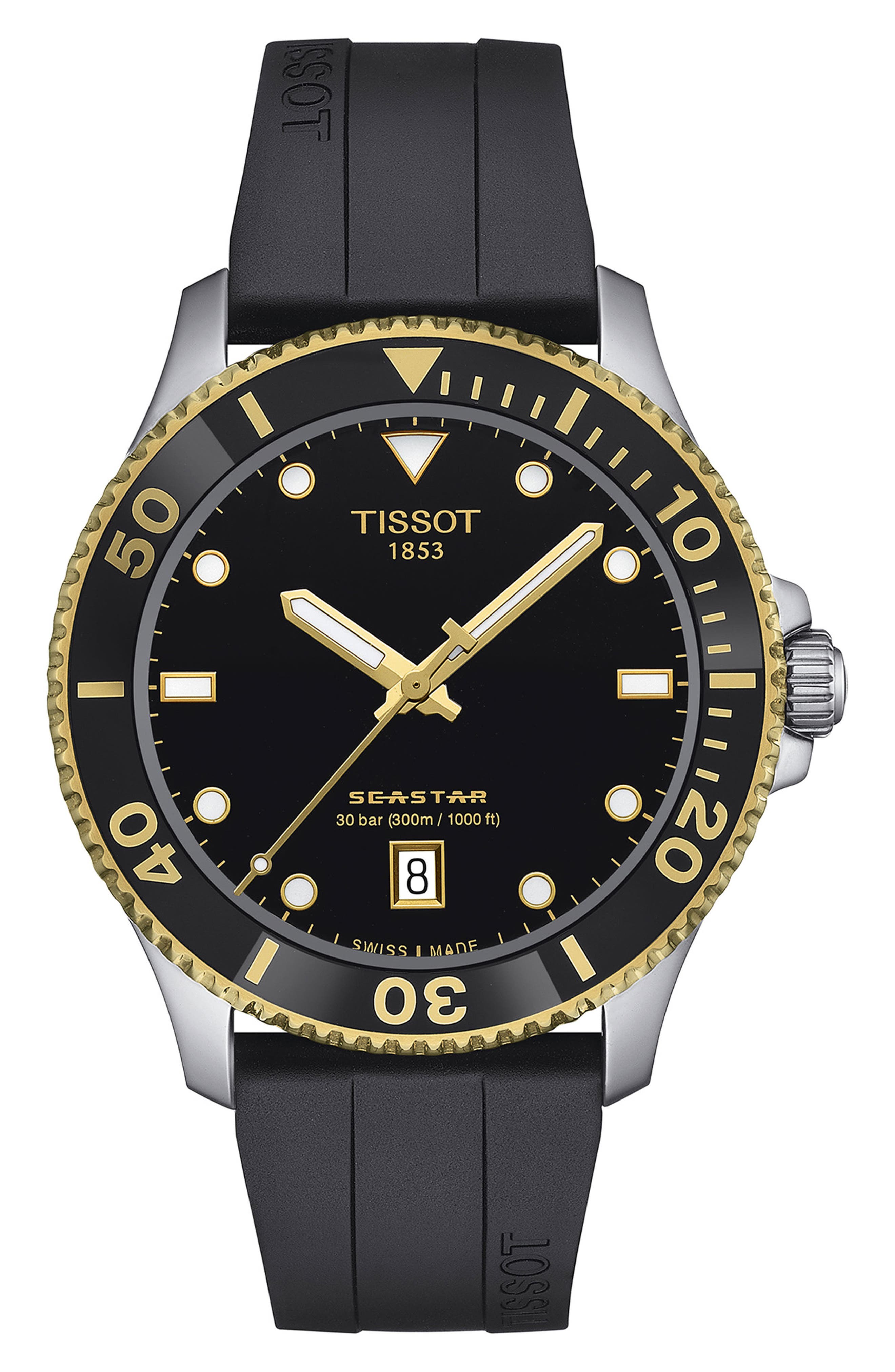 Seastar 1000 Rubber Strap Watch, 40mm
