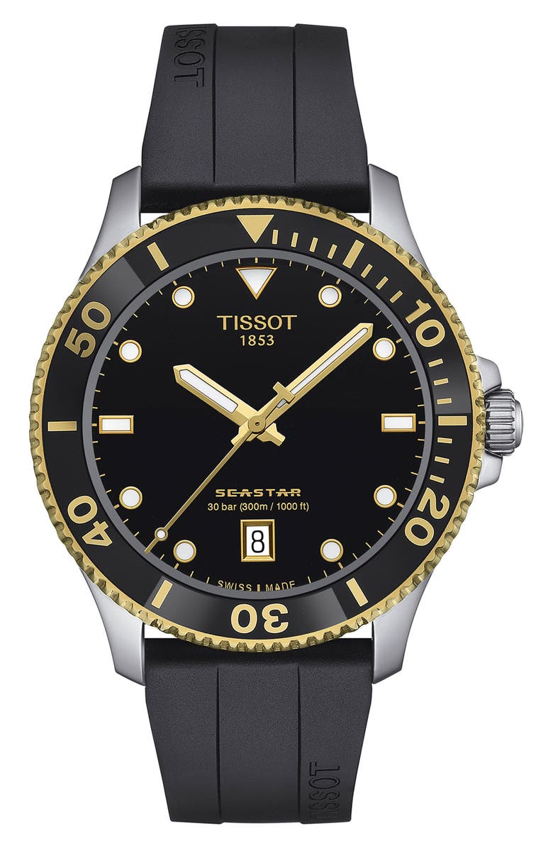 Tissot Seastar 1000 Rubber Strap Watch, 40mm, Main, color, 