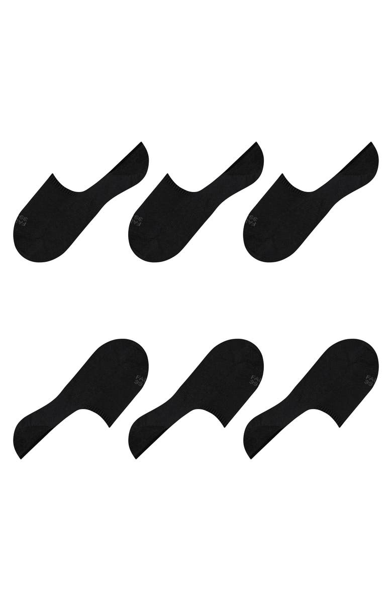 Falke Step Cotton 3-Pack High Cut No Show Socks, Alternate, color, Black