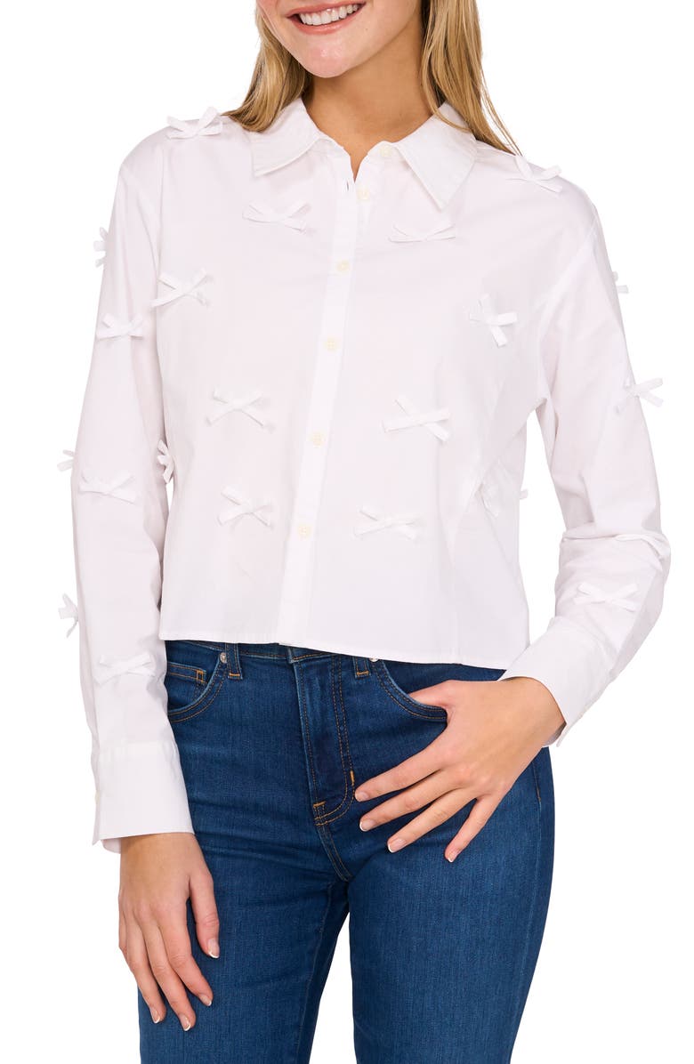 CeCe Bow Poplin Shirt, Main, color, 