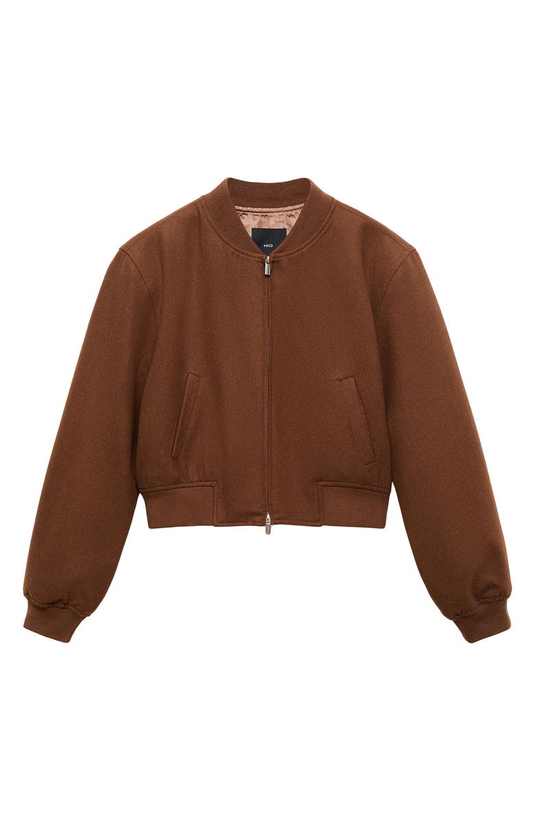 MANGO Wool Blend Bomber Jacket, Alternate, color,