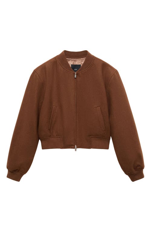 MANGO MANGO WOOL BLEND BOMBER JACKET 