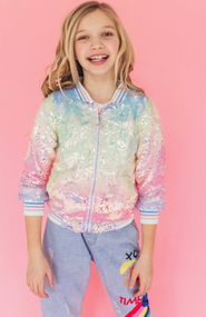 Lola + The Boys Icy Ombre Sequin Jacket