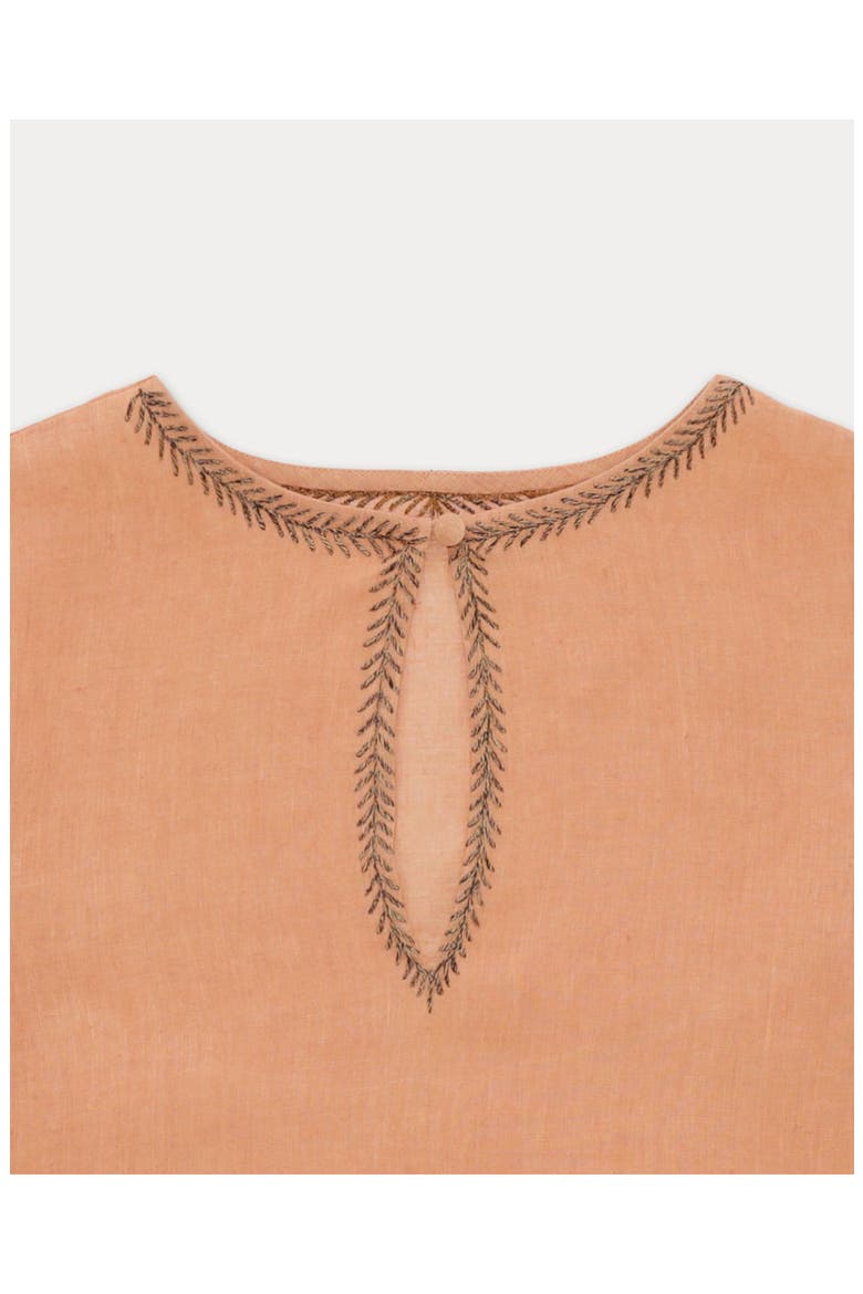 Georgie Embroidered Linen Blouse, Alternate, color, Light Orange