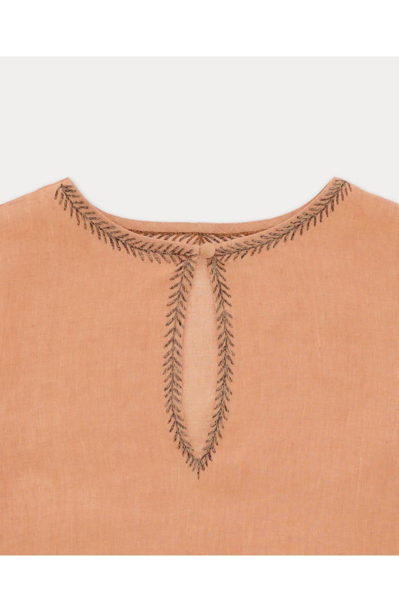 Fortela Georgie Embroidered Linen Blouse, Alternate, color, Light Orange