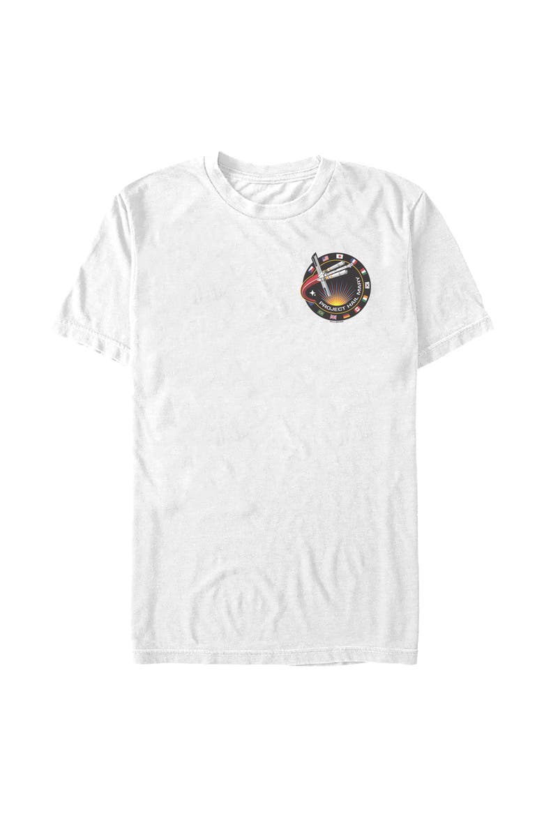 Men's Project Hail Mary Spacecraft Pocket Patch  Graphic T-Shirt, Main, color, White