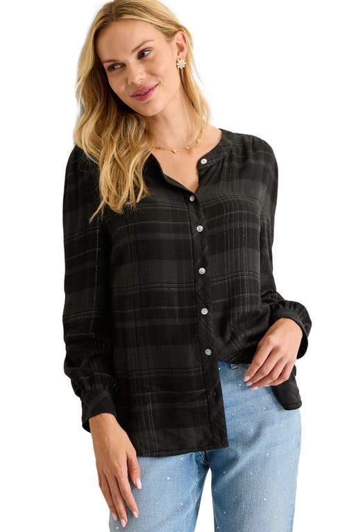 Tommy Bahama Pearl Beach Plaid Flannel Button-up Shirt In Black