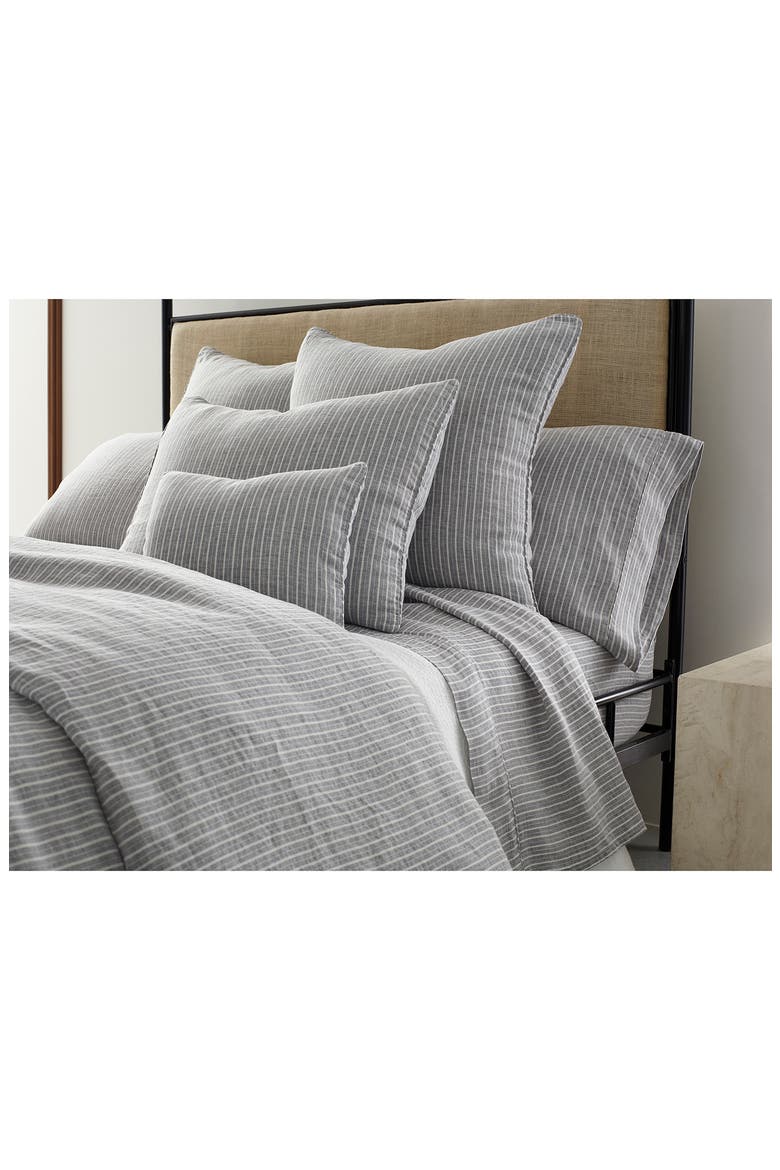 Tristen Set of 2 Linen Pillowcases, Alternate, color, WHITE/ ANTHRACITE