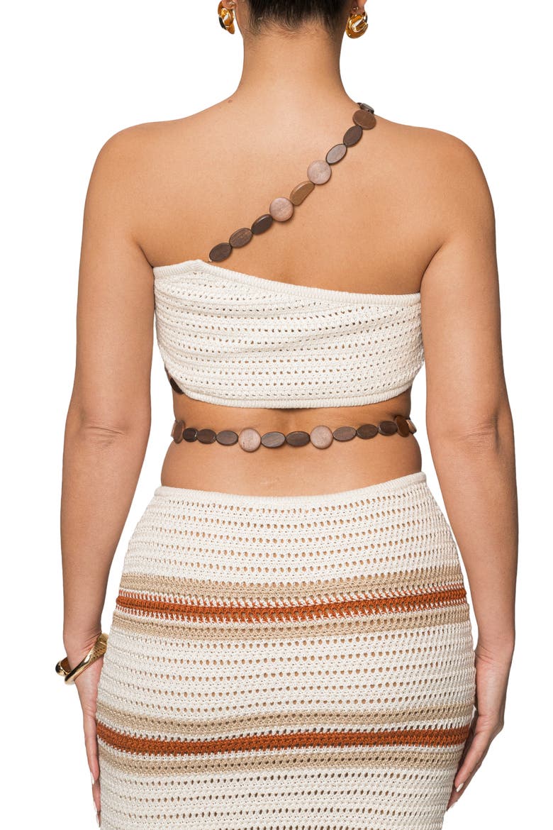Isla Cutout Detail One-Shoulder Crochet Dress, Alternate, color, ORANGE