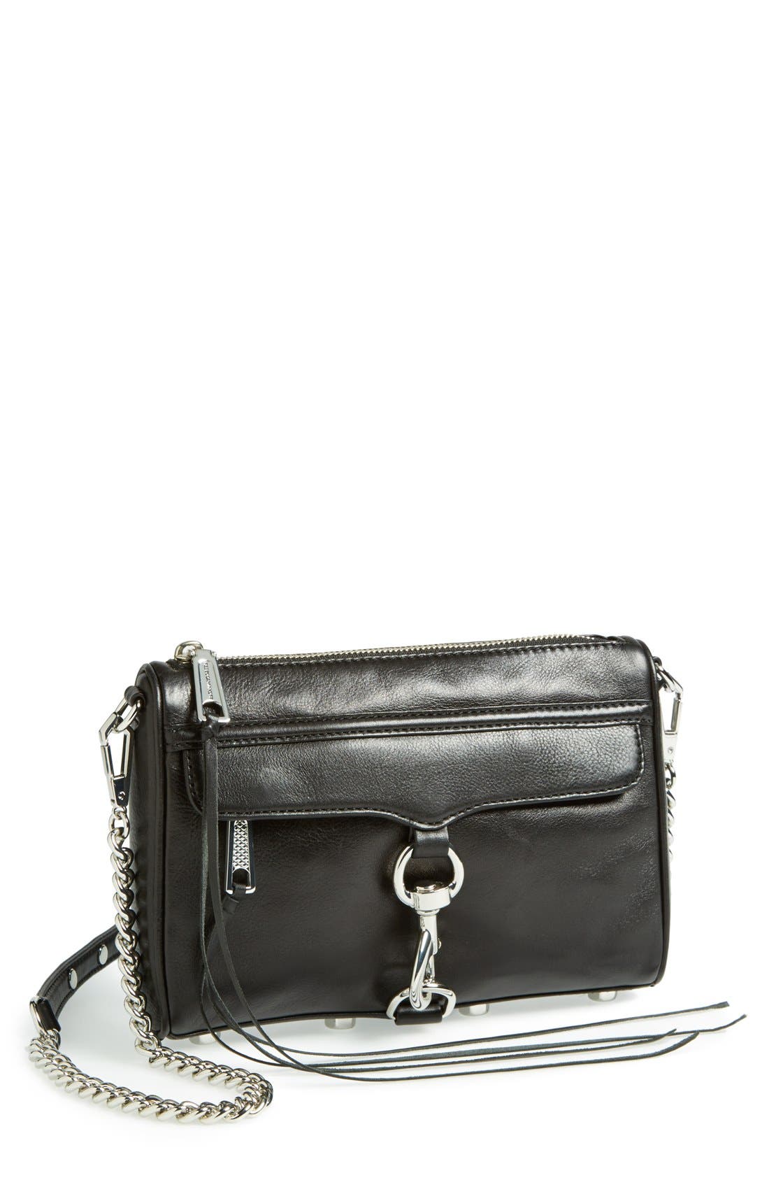 'Mini MAC' Convertible Crossbody Bag, Main, color, BLACK/ SILVER