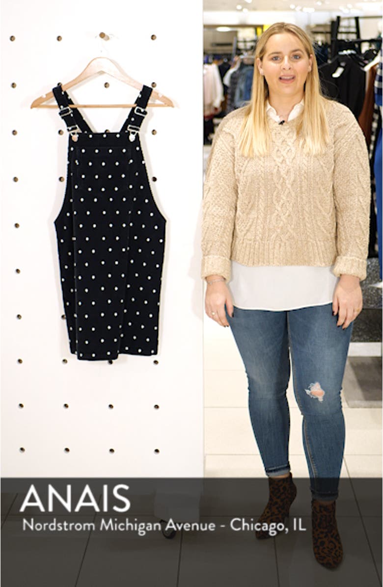 Polka Dot Corduroy Pinafore Dress, sales video thumbnail