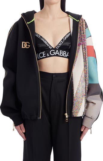 Dolce&Gabbana Mixed Print Zip-Up Hoodie | Nordstrom