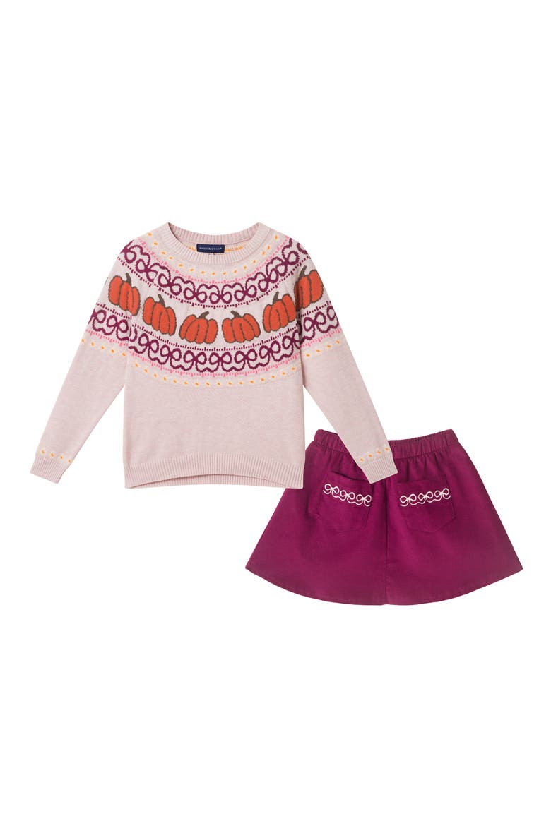 Kids' Pumpkin Fair Isle Sweater, Main, color, PUMPKIN FR ISLE
