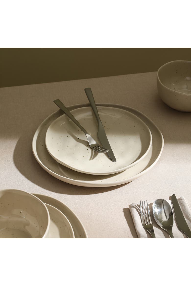 Mirella Stoneware 24-Piece Dinnerware Set, Alternate, color, Beige