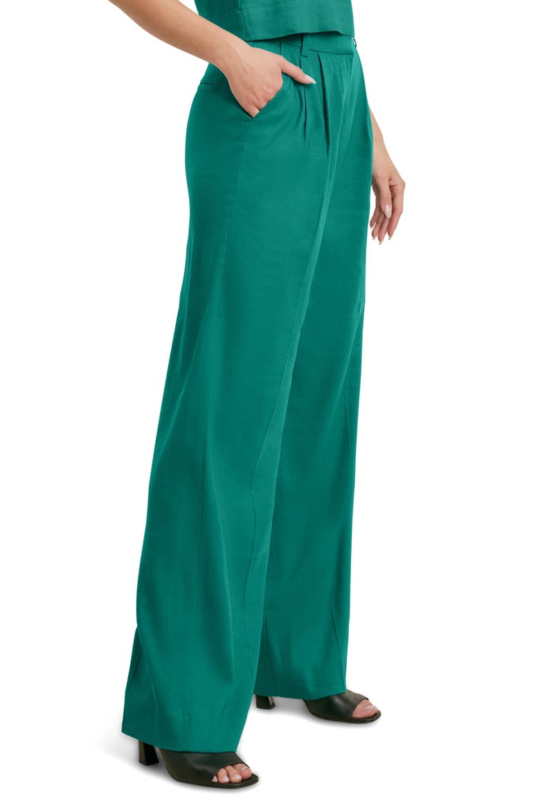 The Favorite Pant Pleated Wide Leg Pants, Alternate, color, EMERALD